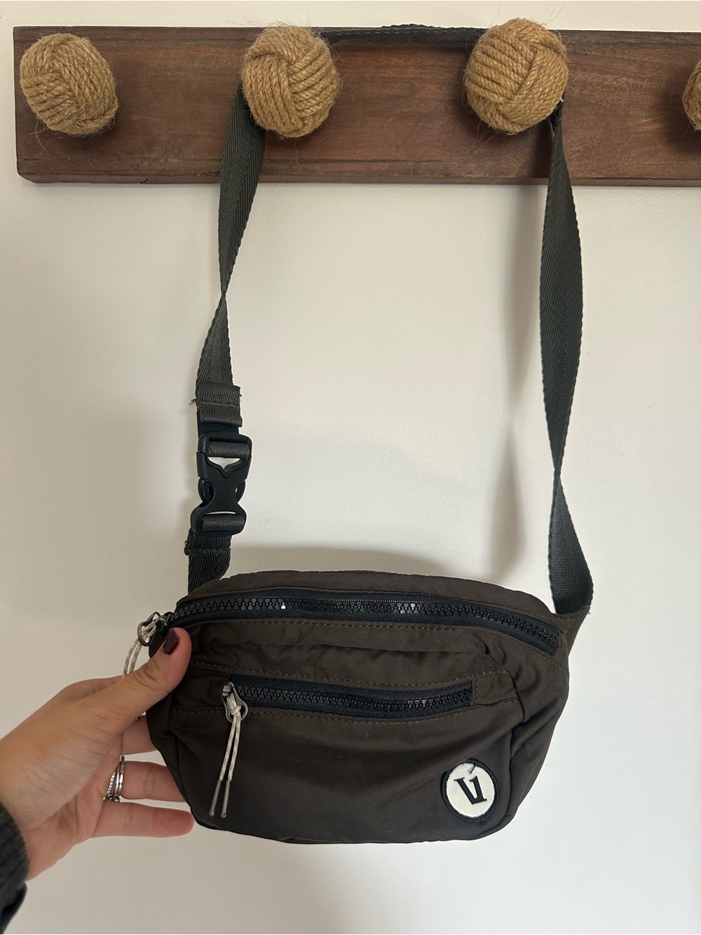 Vuori Olive Green Crossbody Belt Bag